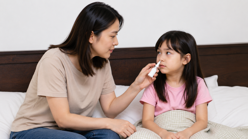 Nhỏ nước muối sinh lý giúp làm sạch và thông thoáng mũi trẻ