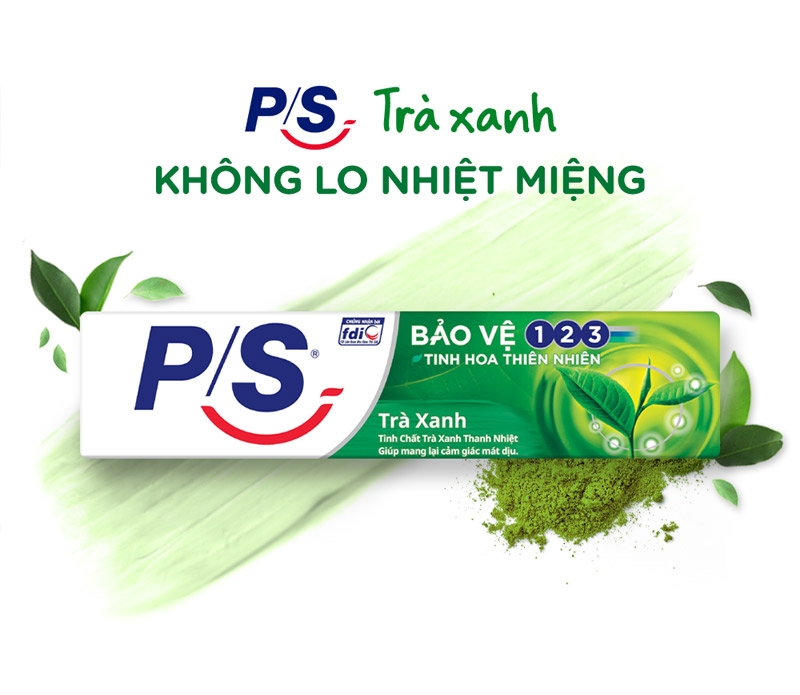 Kem đánh răng P/S bảo vệ 123 trà xanh