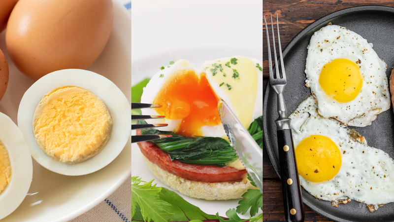 Trứng luộc, trứng chần và trứng ốp la khác nhau về cách chế biến và lượng calo