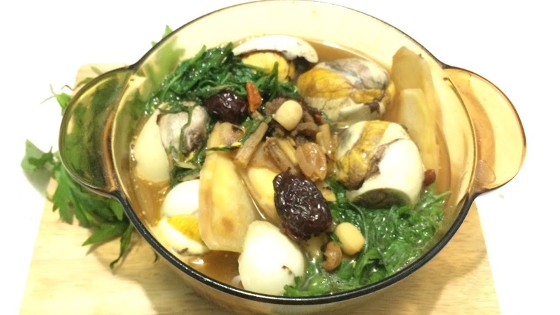 trứng vịt lộn hầm ngải cứu 3