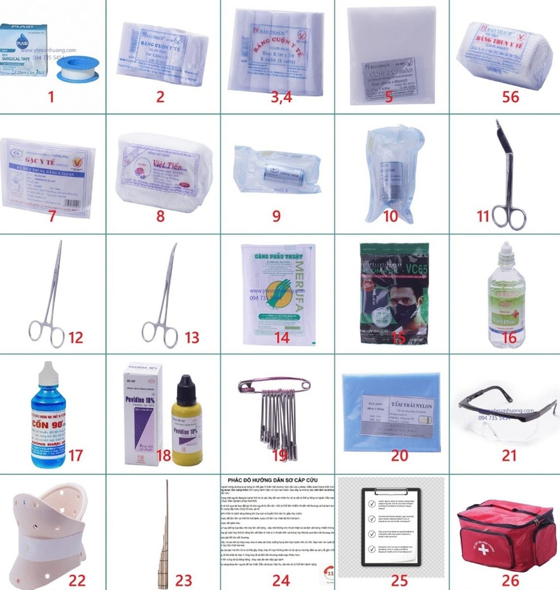 Túi sơ cứu loại A gồm những gì? 3