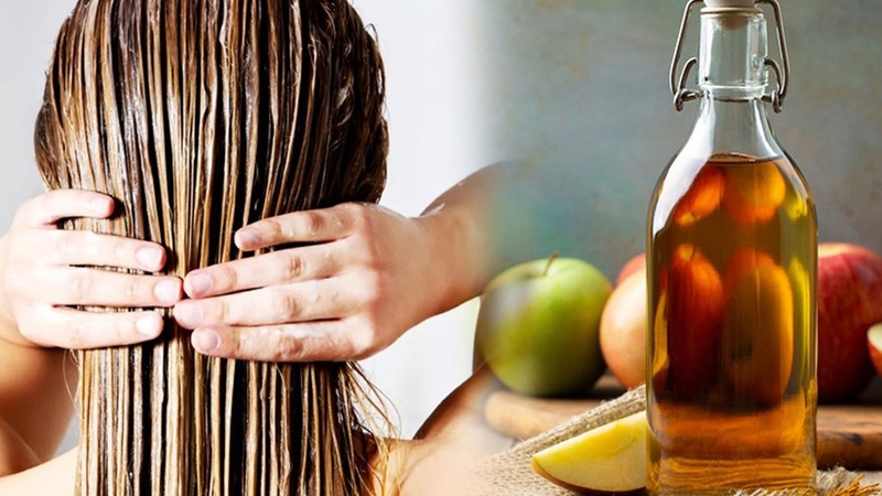 Ủ tóc trị gàu và dưỡng tóc bằng giấm táo