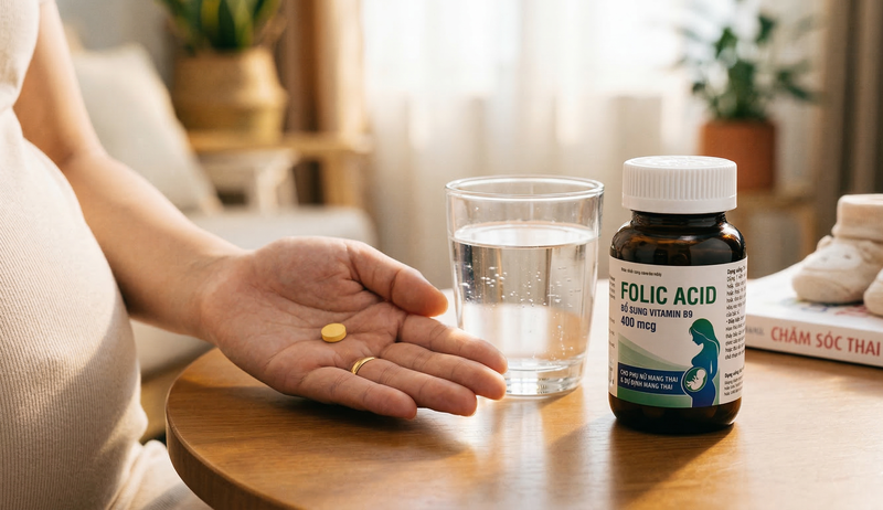 Uống acid folic trước hay sau khi ăn giúp ngăn ngừa dị tật thai nhi