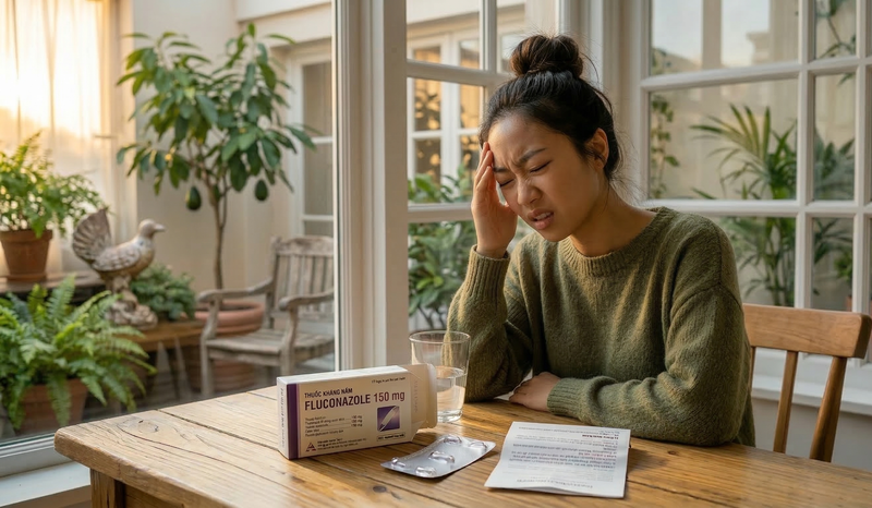 Đau đầu, chóng mặt là tác dụng phụ phổ biến khi uống fluconazole