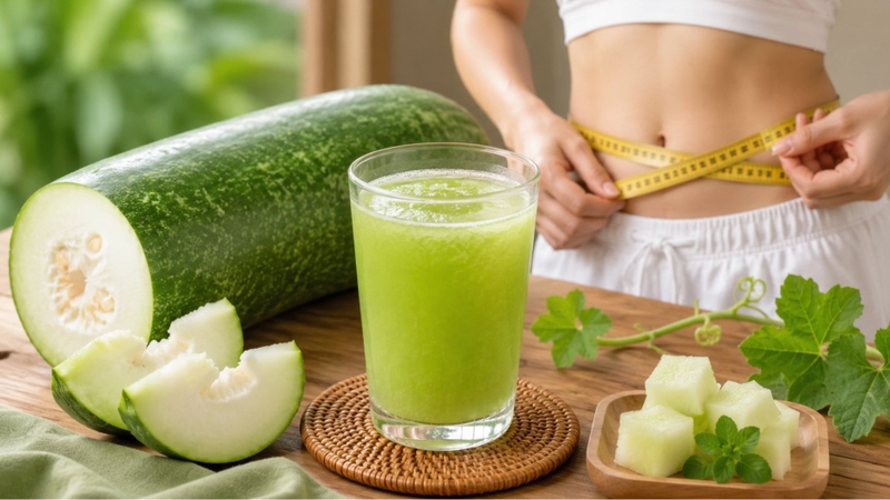 Nước ép bí đao giúp hỗ trợ kiểm soát cân nặng hiệu quả