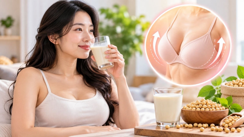 Uống sữa đậu nành có tăng vòng 1 không? Hiệu quả chưa có bằng chứng rõ ràng