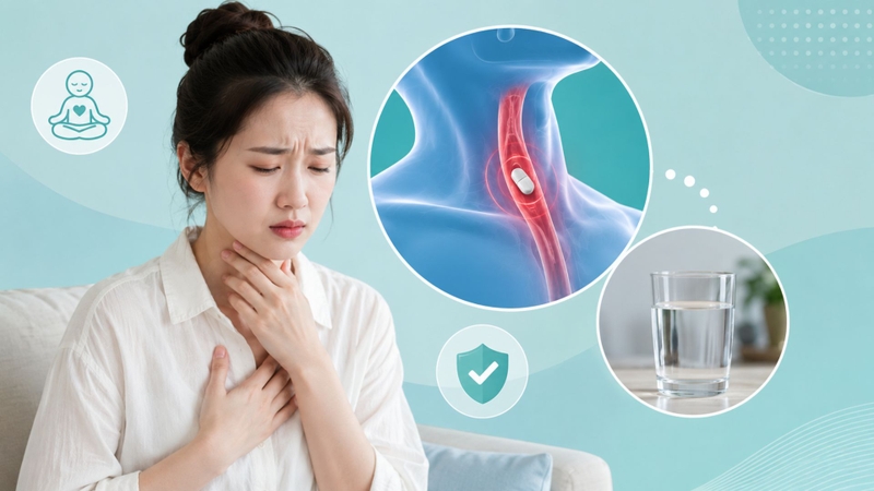 Khi thuốc bị mắc ở thực quản, hãy giữ bình tĩnh để tránh nuốt sai hoặc khó thở