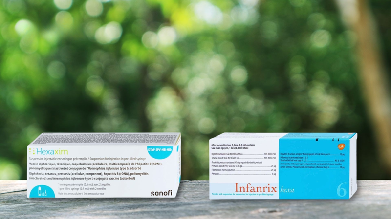 Vắc xin 6 trong 1 có mấy loại? Hiện nay tại Việt Nam, hai loại phổ biến nhất là Infanrix Hexa và Hexaxim