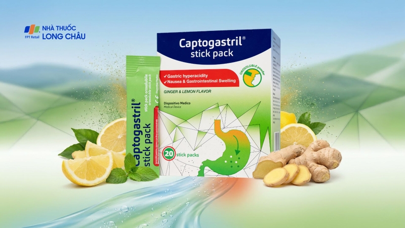 Vi bột Captogastril giảm nhanh acid, đau dạ dày