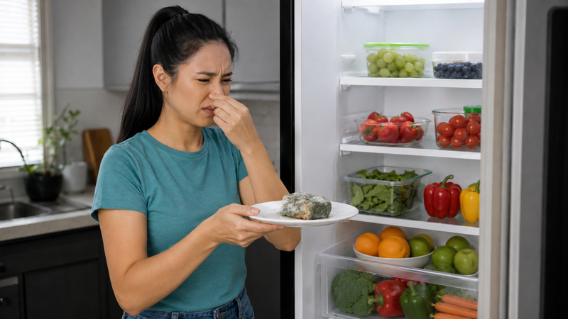 Mùi nặng thường đến từ thực phẩm hỏng hoặc tủ chưa được vệ sinh