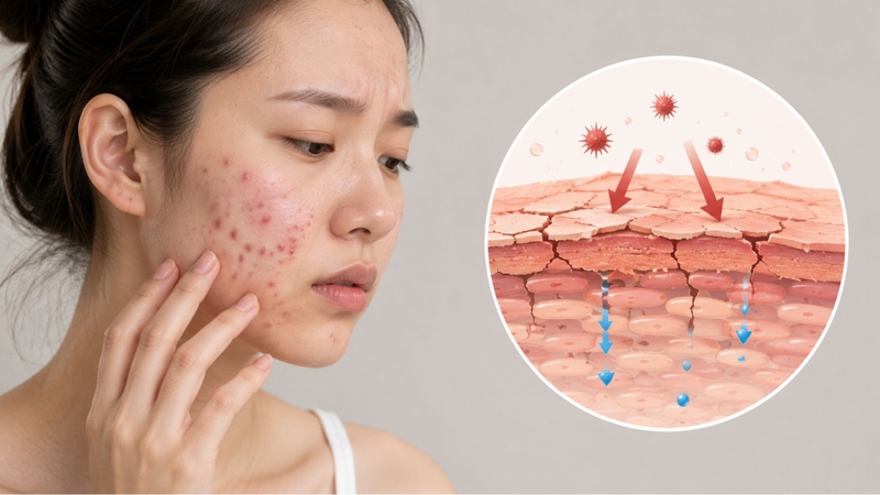 Mụn nặng hơn sau trị cấp tốc có thể do tổn thương hàng rào bảo vệ da