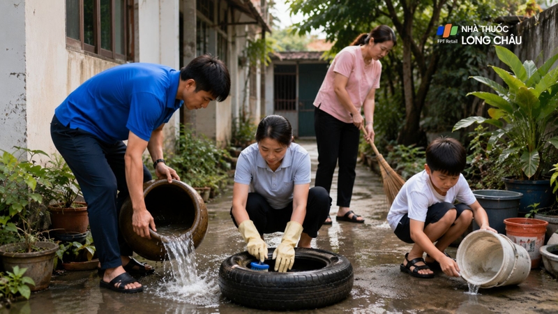 Loại bỏ nơi sinh sản của muỗi giúp giảm nguy cơ mắc sốt xuất huyết hiệu quả