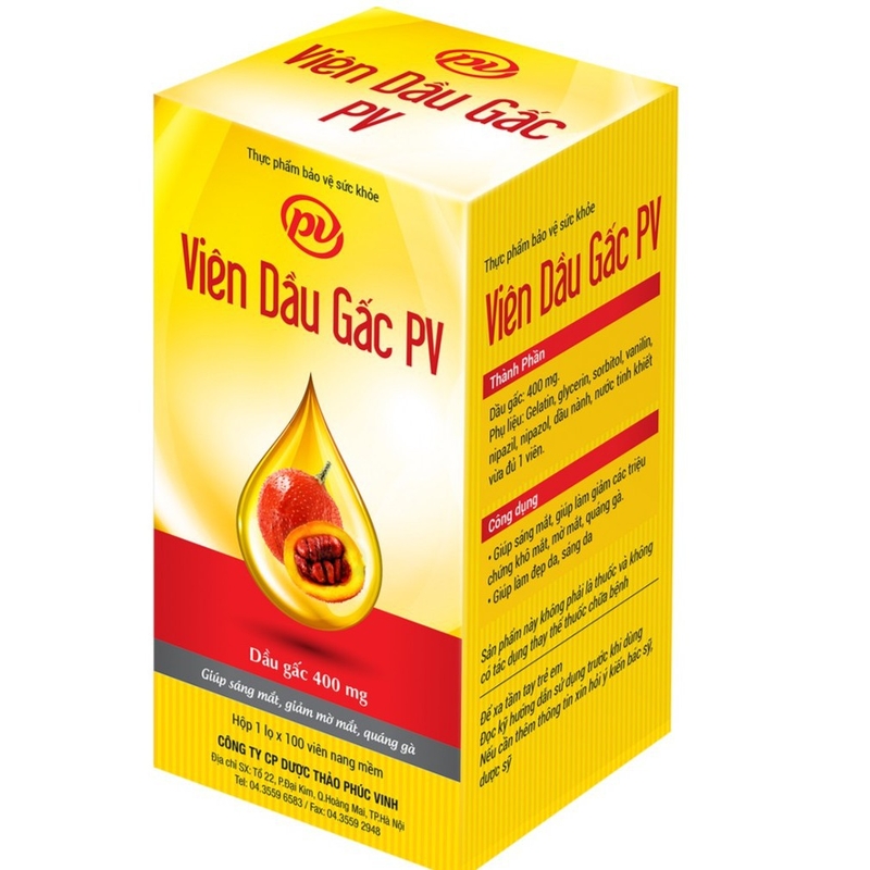 Viên uống dầu gấc PV phòng ngừa bệnh về mắt hiệu quả