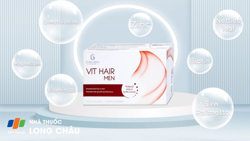 Viên uống giúp mọc tóc Vit Hair Men Galien 60 viên 1