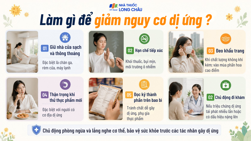 Một số biện pháp cần làm để giảm nguy cơ dị ứng