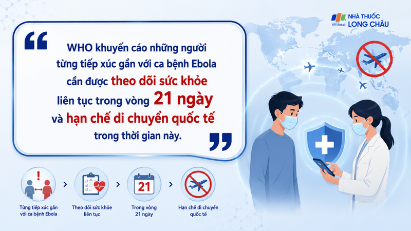 WHO đưa ra khuyến cáo cho người từng tiếp xúc gần với ca bệnh Ebola