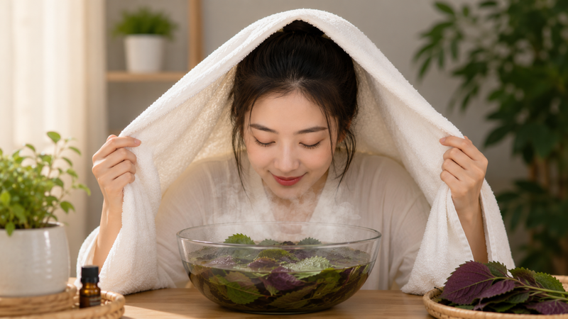 Mùi thơm đặc trưng của lá tía tô giúp tăng cảm giác thư giãn