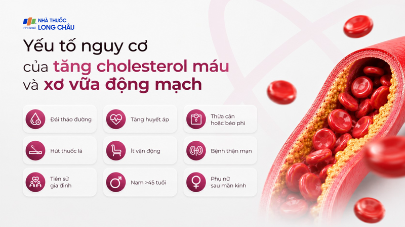 Yếu tố nguy cơ của tăng cholesterol máu và xơ vữa động mạch