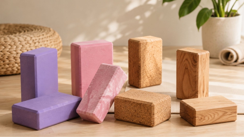Yoga block có nhiều chất liệu khác nhau