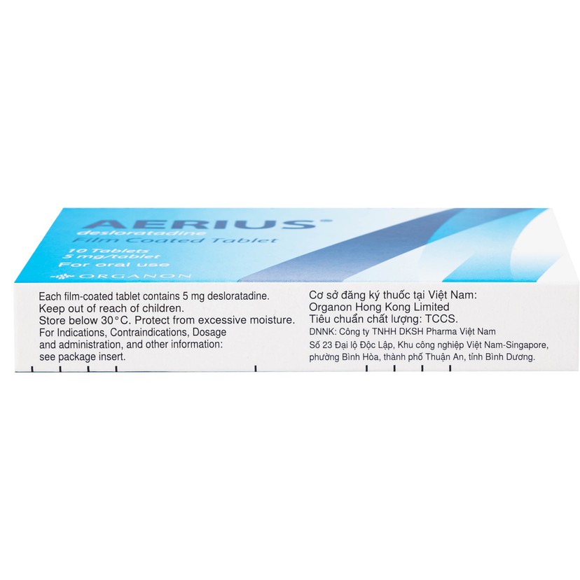 Thuốc Aerius 5mg giảm viêm mũi dị ứng, mày đay (1 vỉ x 10 viên)