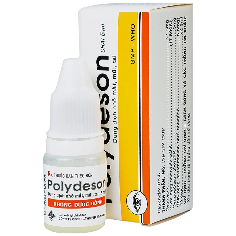 Thuốc nhỏ mắt Polydeson trị viêm, nhiễm trùng ở mắt (5ml)