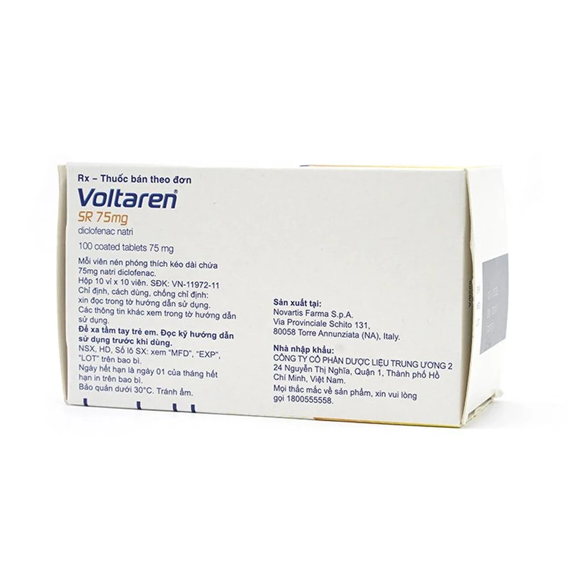 Thuốc Voltaren SR 75mg (Hộp 10 vỉ x 10 viên) - Long Châu