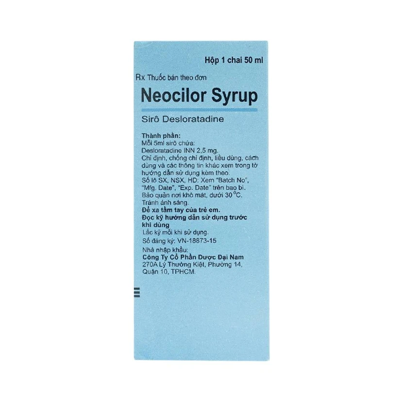 Neocilor Syrup chai 50Ml trị viêm mũi dị ứng theo mùa