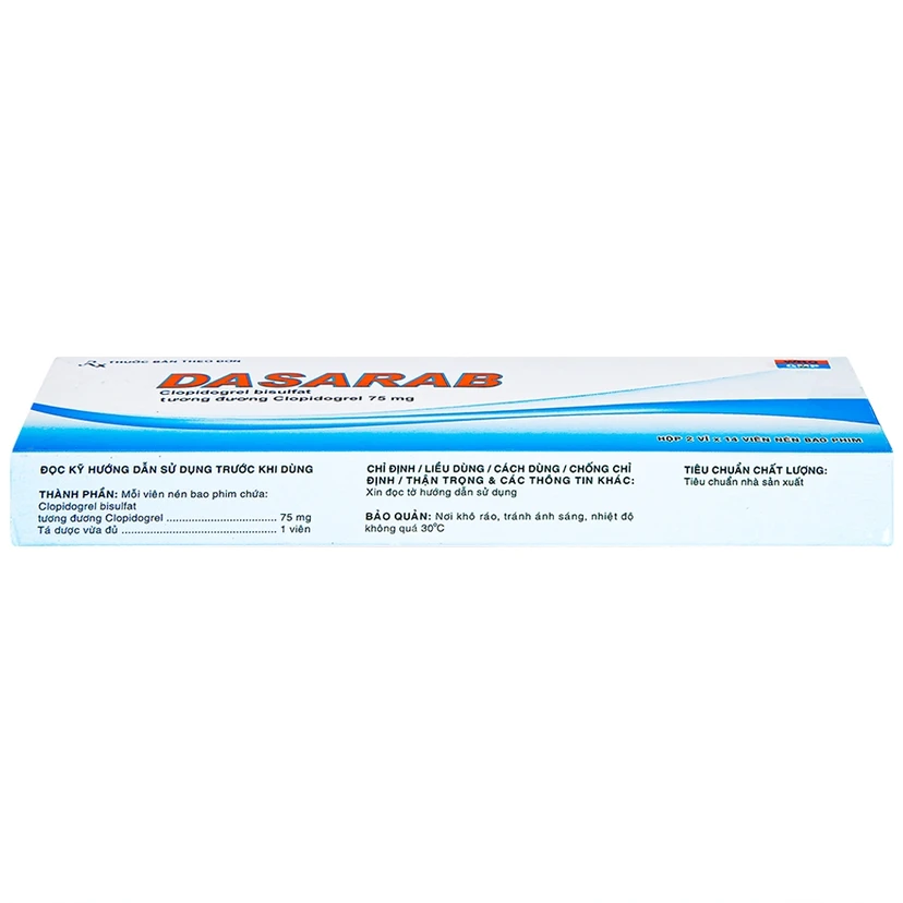 Thuốc Dasarab 75Mg trị hội chứng mạch vành cấp