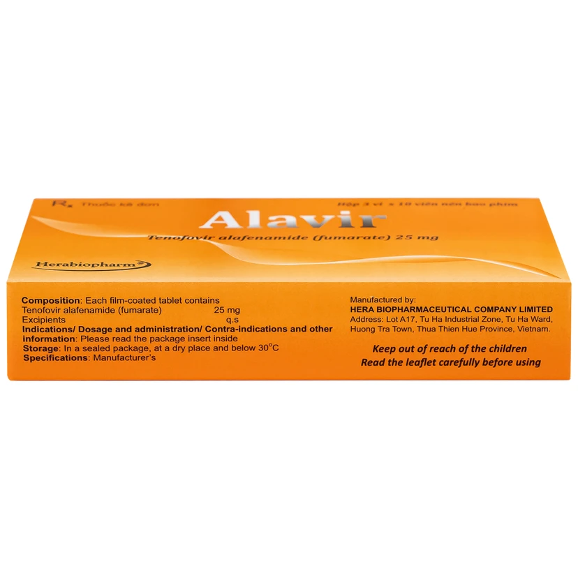 Thuốc Alavir Tenofovir alafenamide (Fumarate) 25mg Herabiopharm điều ...