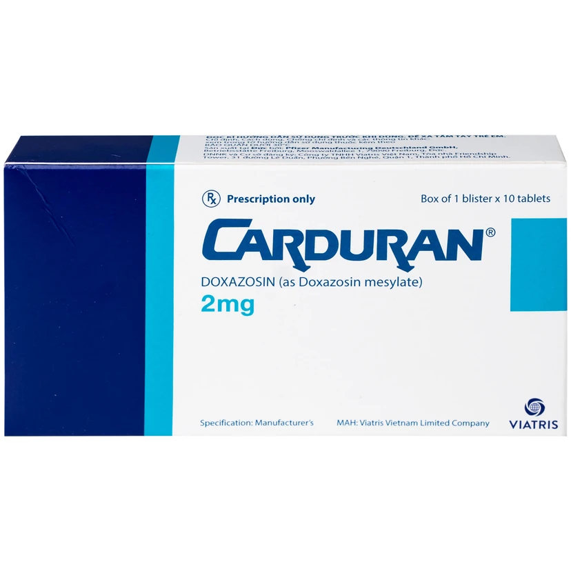 Carduran 2mg: Thuốc trị tăng huyết áp, u xơ tiền liệt tuyến
