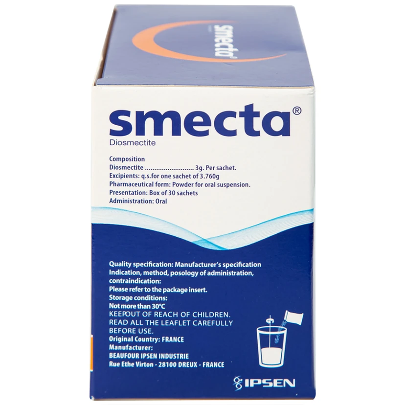 Thuốc Smecta 3g điều trị tiêu chảy (hộp 30 gói)