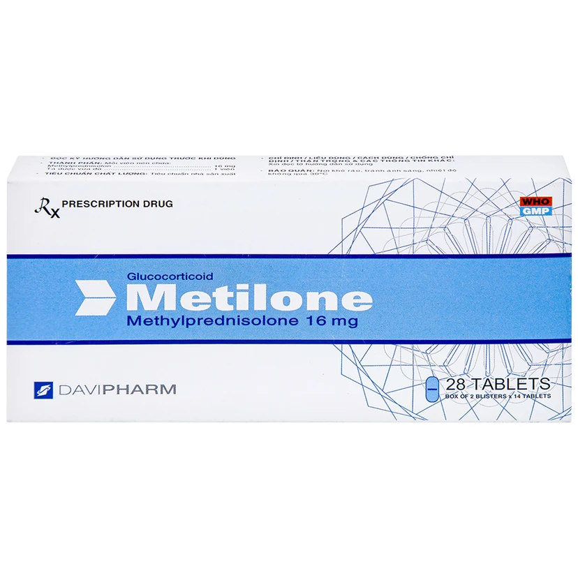 Thuốc Metilone 16mg (Hộp 28 viên) | Trị viêm khớp dạng thấp