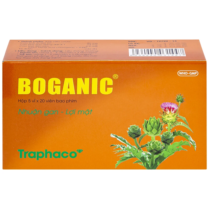 Thuốc Boganic bao phim bổ gan, trị viêm gan (5 Vỉ x 20 Viên)