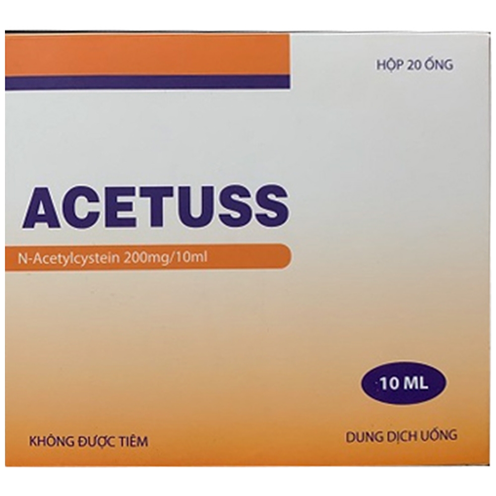 Hình ảnh Dung dịch uống Acetuss Hà Nam tiêu nhầy trong bệnh viêm phế quản, bệnh nhầy nhớt (20 ống)