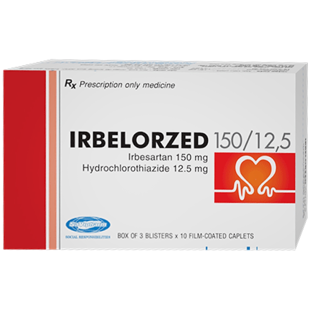 Hình ảnh Thuốc Irbelorzed 150/12.5 Savi điều trị tăng huyết áp (3 vỉ x 10 viên)