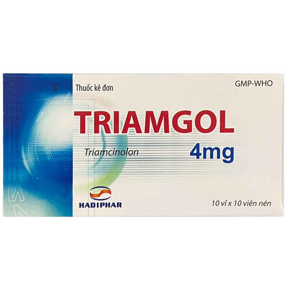 Hình ảnh Thuốc Triamgol 4Mg Hadiphar điều trị viêm khớp dạng thấp, viêm xương khớp, viêm da cơ toàn thân (10 vỉ x 10 viên)