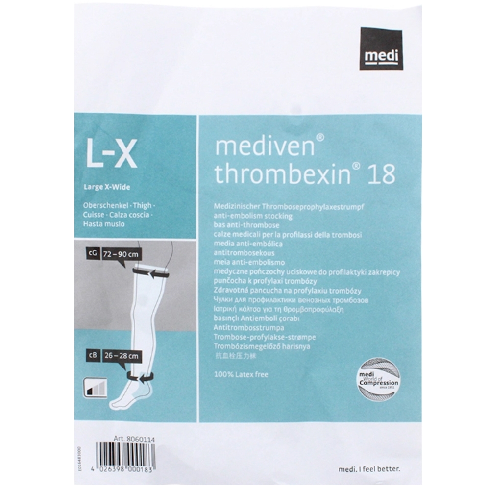 Hình ảnh Vớ y khoa Mediven Thrombexin 18 size L làm tăng tốc độ tuần hoàn máu, phòng ngừa huyết khối cho bệnh nhân nằm bất động lâu