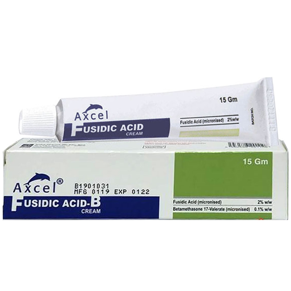 Hình ảnh Thuốc Axcel Fusidic Acid-B Cream điều trị các trường hợp viêm da dị ứng, bệnh vẩy nến, lupus ban đỏ dạng đĩa (15g)
