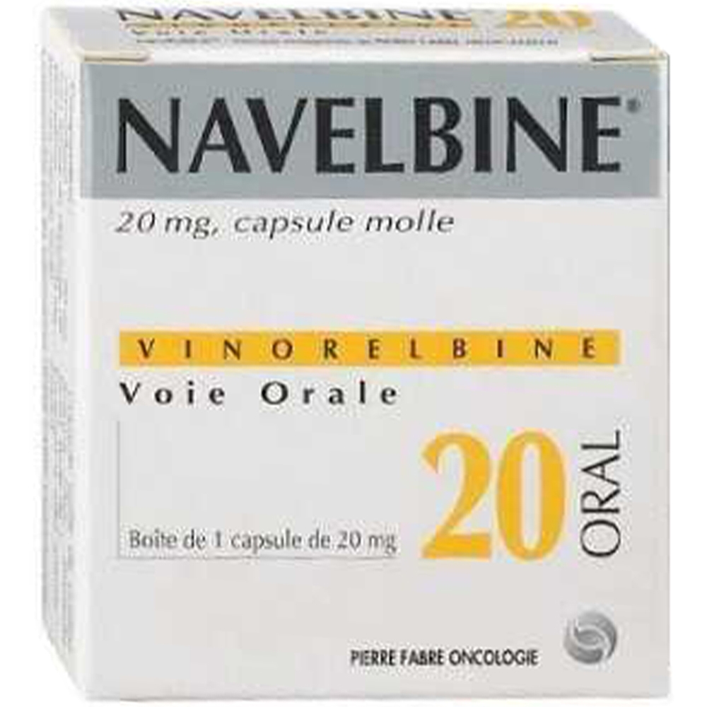 Hình ảnh Thuốc Navelbine 20mg Pierre Fabre điều trị ung thư phổi, ung thư vú (1 vỉ x 1 viên)