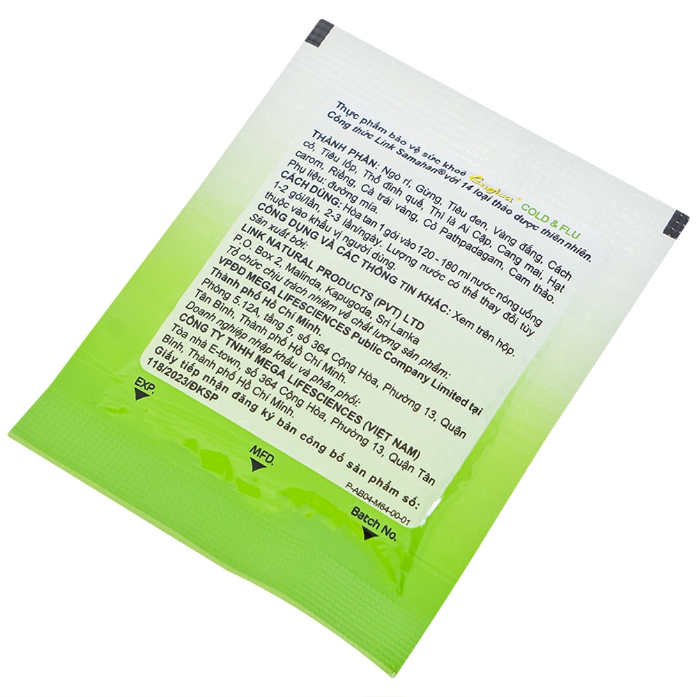 Hình ảnh Tinh chất thảo dược Eugica Cold & Flu hỗ trợ giảm các triệu chứng cảm, cảm cúm (10 gói x 4g)