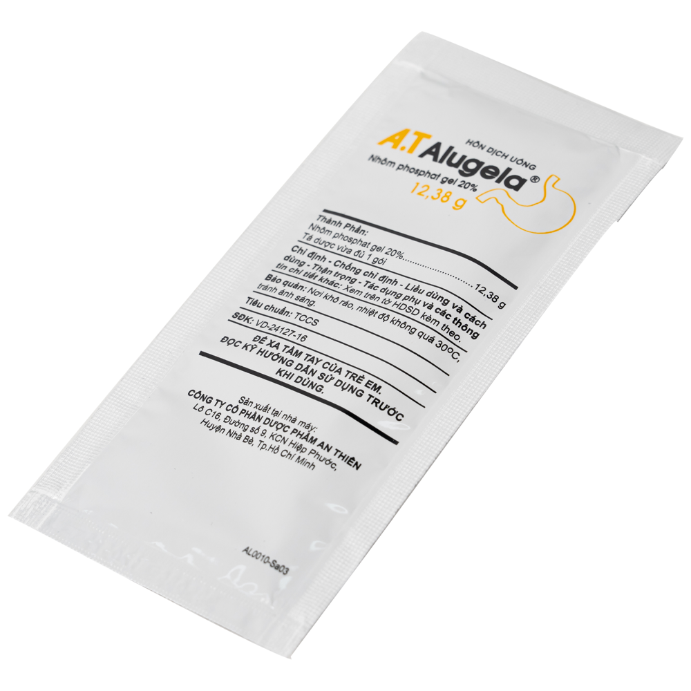 Hình ảnh Hỗn dịch thuốc A.T Alugela An Thiên điều trị viêm thực quản, viêm dạ dày cấp và mạn tính (26 gói x 20g)