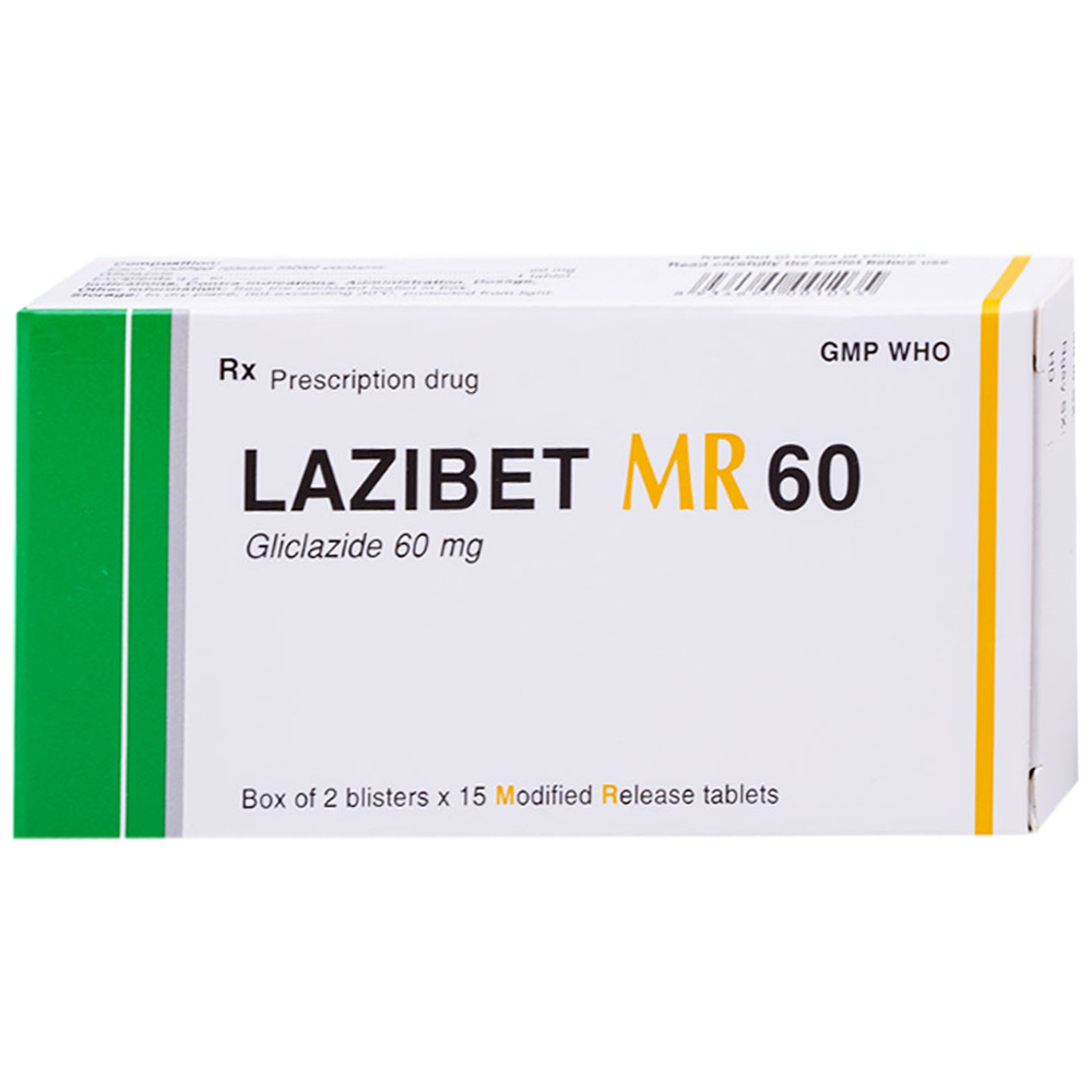 Hình ảnh Thuốc Lazibet MR 60 Bidiphar điều trị đái tháo đường (2 vỉ x 15 viên)