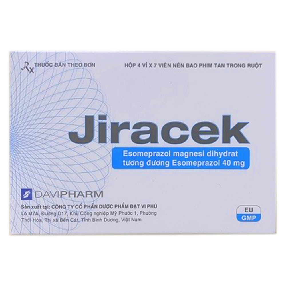 Hình ảnh Thuốc Jiracek 40mg DaviPharm điều trị loét dạ dày - tá tràng (4 vỉ x 7 viên)