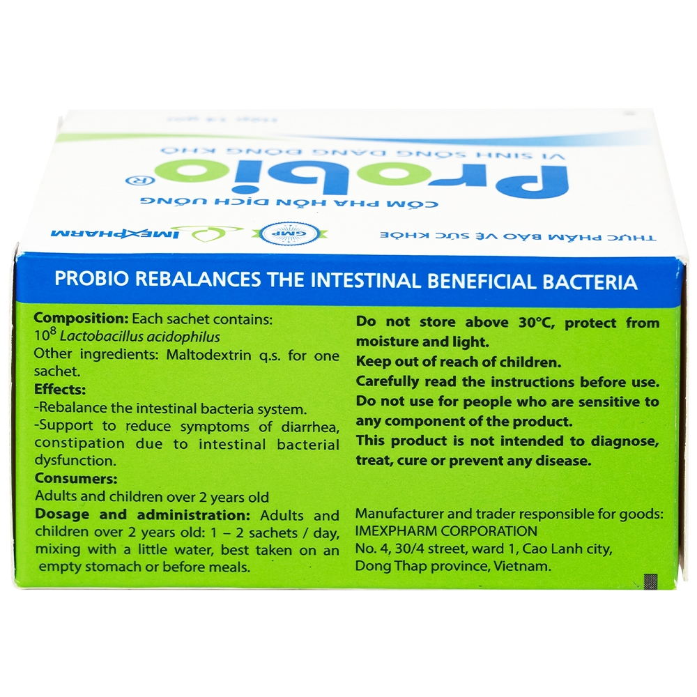 Hình ảnh Cốm pha hỗn dịch uống Probio Imexpharm cân bằng hệ vi sinh đường ruột (14 gói)