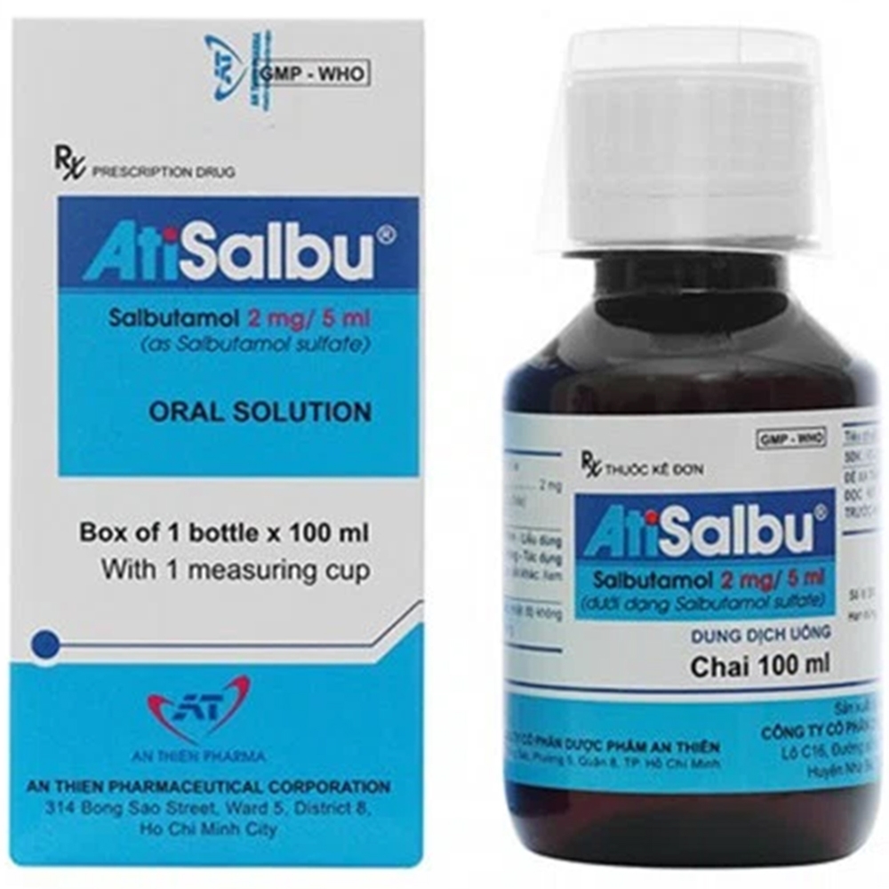 Hình ảnh Dung dịch uống Atisalbu An Thiên điều trị cơn hen, ngăn cơn co thắt phế quản (100ml)