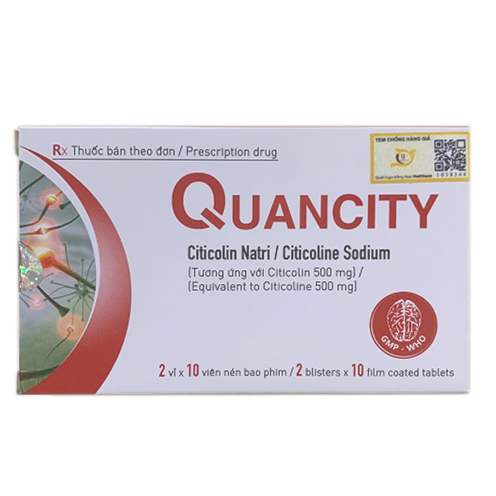 Hình ảnh Thuốc Quancity Quapharco phục hồi chức năng cho bệnh nhân sau bệnh đột quỵ, thiếu máu cục bộ (2 vỉ x 10 viên)