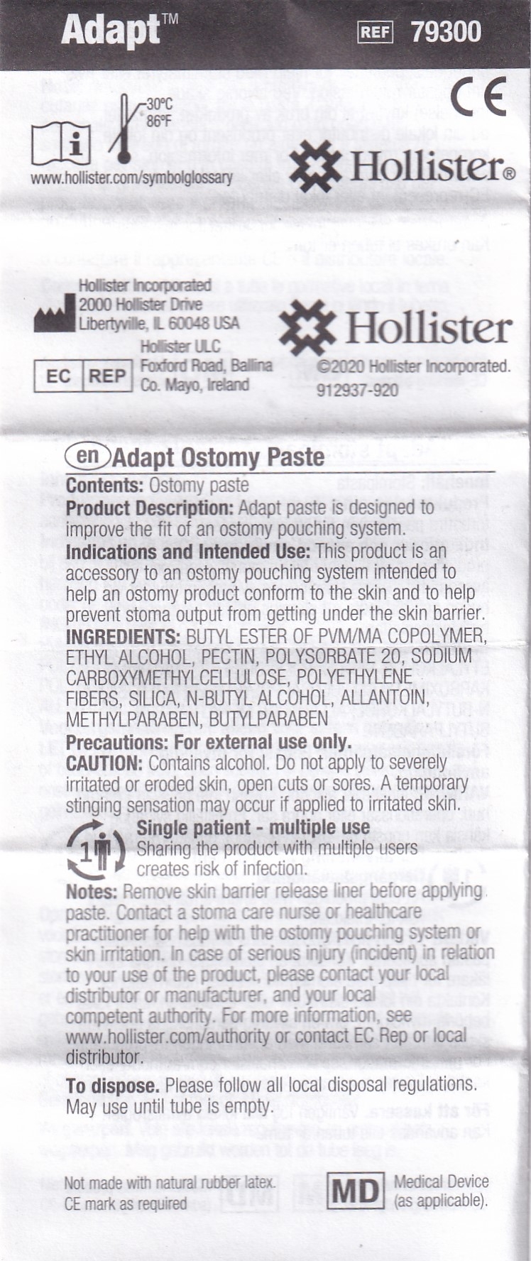 Hình ảnh Kem chống xì Adapt 60g Hollister dùng để chăm sóc hậu môn nhân tạo