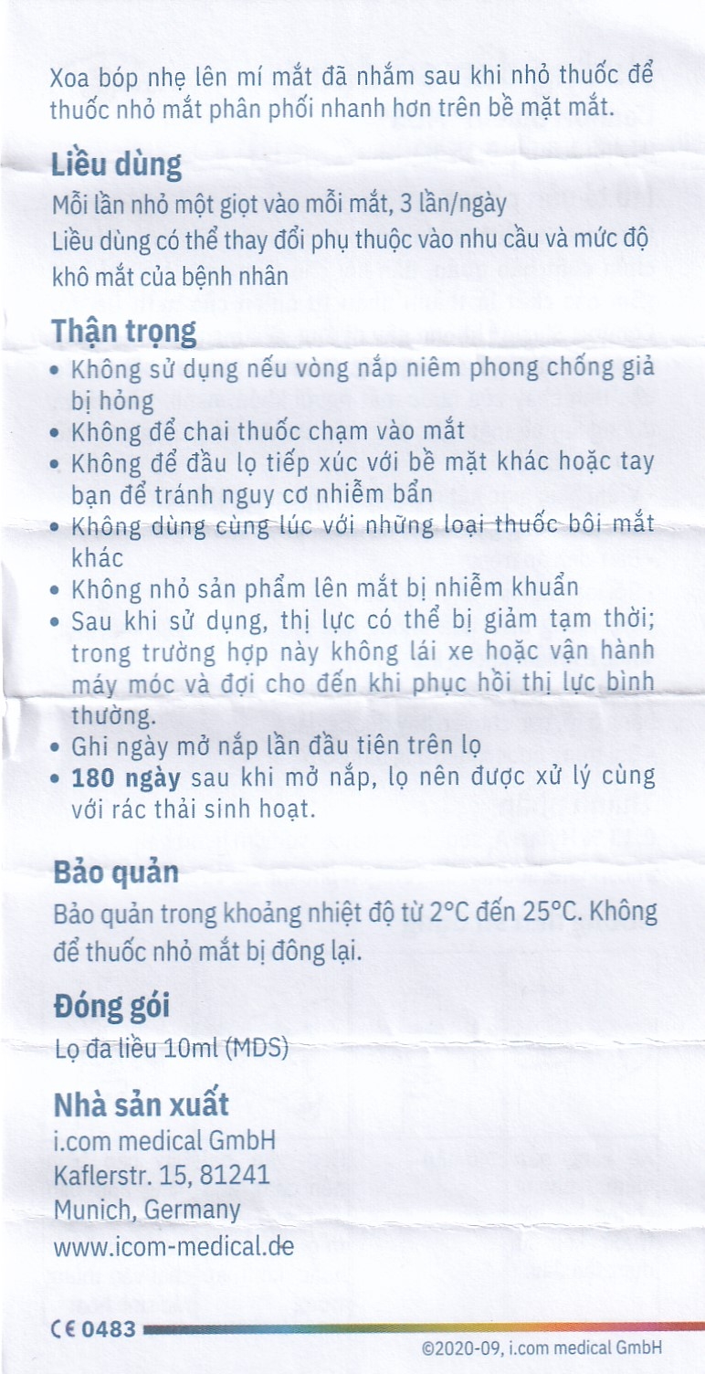 Hình ảnh Dung dịch nhỏ mắt Comfort Shield MDS 10ml I.com giảm khô mắt do viêm giác mạc kết mạc khô