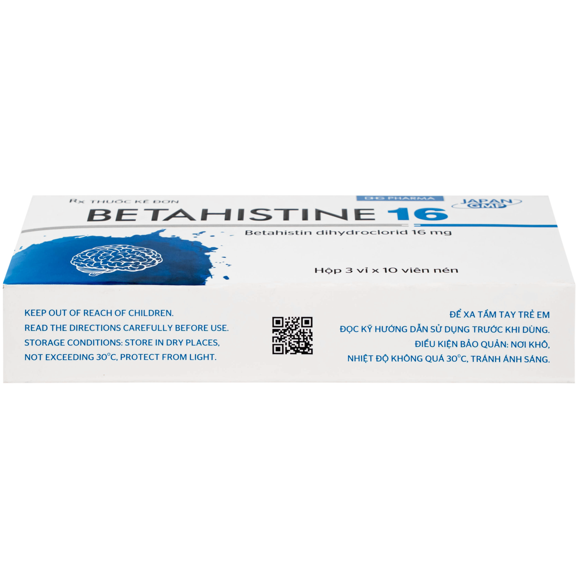 Hình ảnh Thuốc Betahistine 16mg Dhg Pharma Chỉ định dùng để trị chóng mặt (3 vỉ x 10 viên)