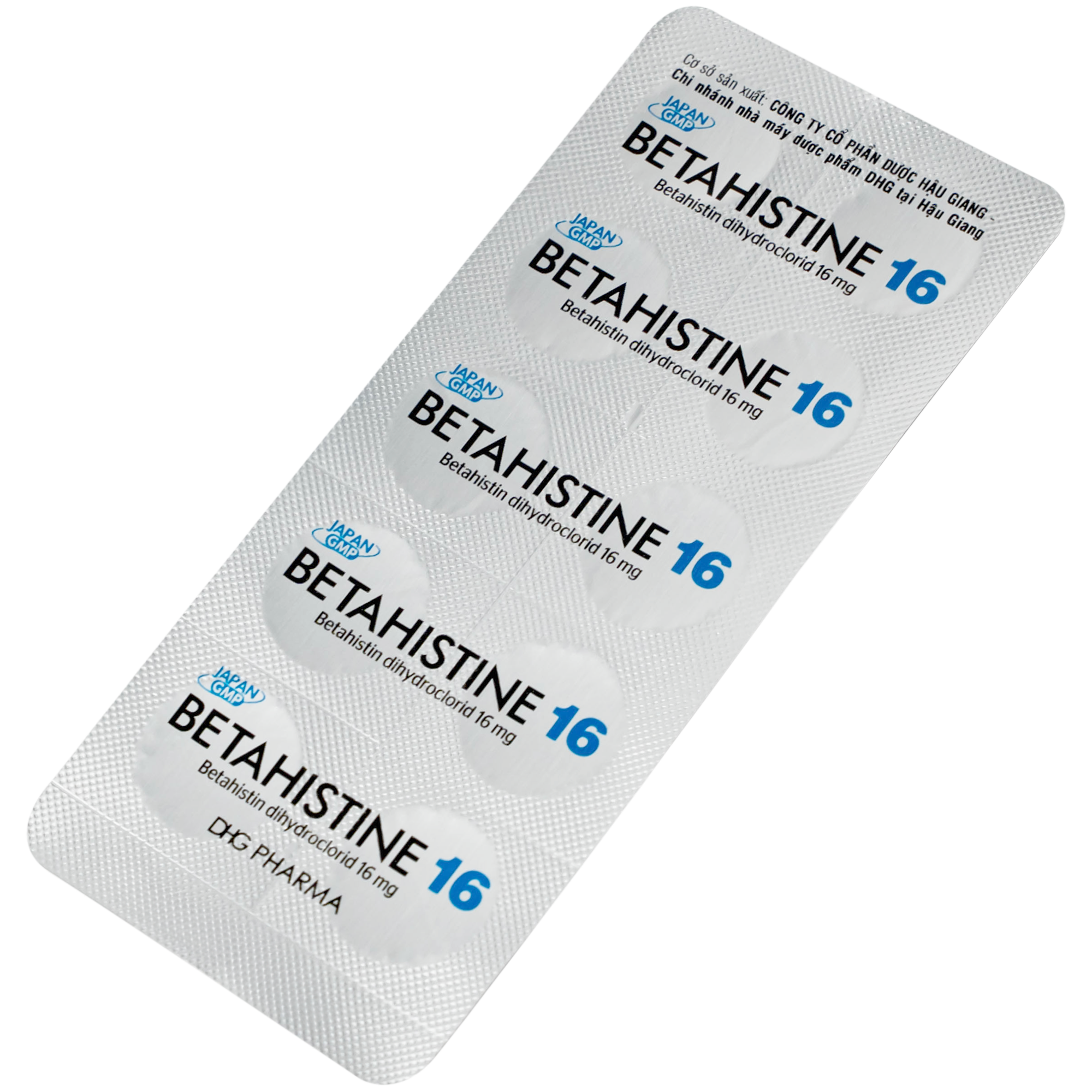 Hình ảnh Thuốc Betahistine 16mg Dhg Pharma Chỉ định dùng để trị chóng mặt (3 vỉ x 10 viên)